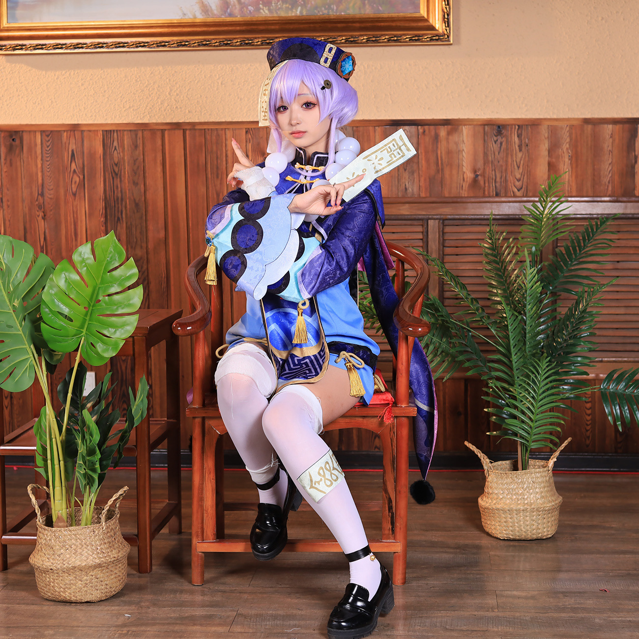 原神cos七七cosplay女装小僵尸萝莉可爱套装cosply服装女-阿里巴巴