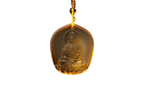 Dripping Guanyin Bodhisattva silver-plated pendant Thai silver retro Maitreya Buddha sweater chain glass knot wholesale factory direct sales
