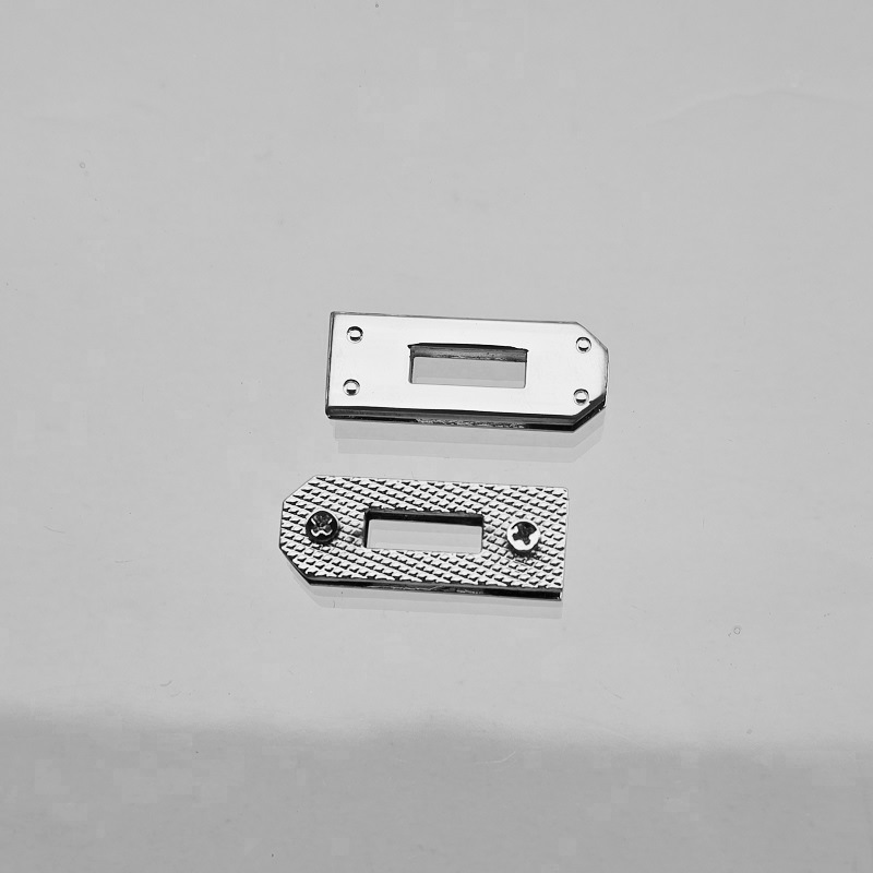 Accesorios metálicos rectangulares de placa de bloqueo doble D gancho de tornillo de bloqueo arco pequeño platino Kelly bolso de mujer tornillo de clavo