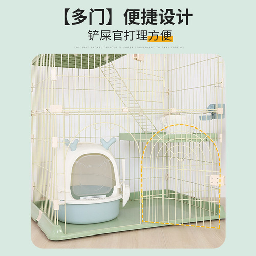 Cat cage home indoor extra large free space cat house cattery cat supplies small two-story villa
