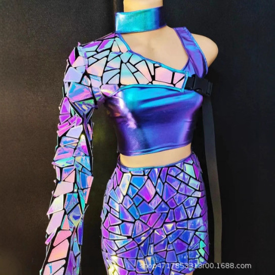 Laser Bar Dj Female Singer Performance Clothing Jazz Dance Gogo Girl Group Dance Three-Piece Suit