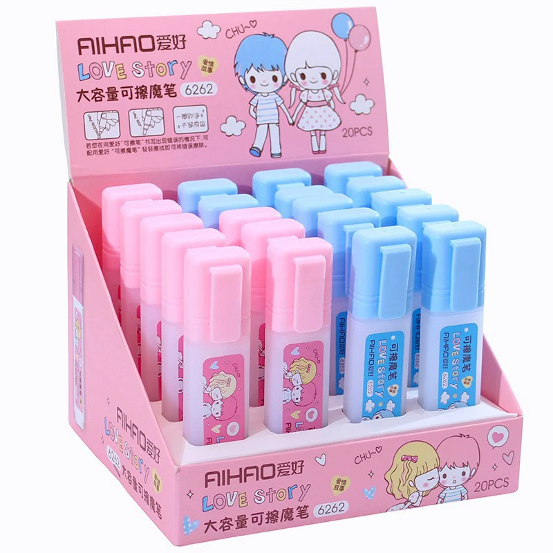 Capacious pen for elementary school students, erasable blue ink