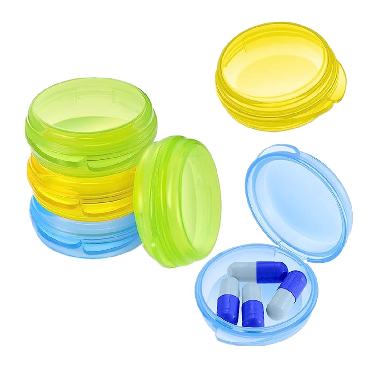 Transfronterizo XL colorido tres veces al día mañana y noche 7 días conveniente Arco Iris cuadrado conveniente caja de la píldora 4 rejilla 6 rejilla 8 rejilla caja de la píldora