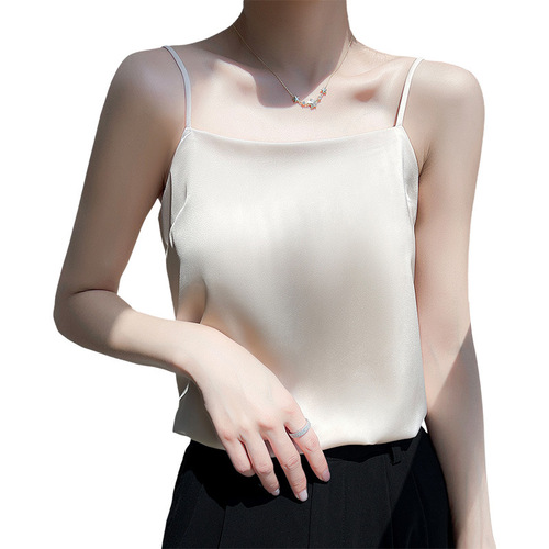 New summer vest for women, summer one-shoulder bottoming, silk bm suspender suit, hot girl clothing top