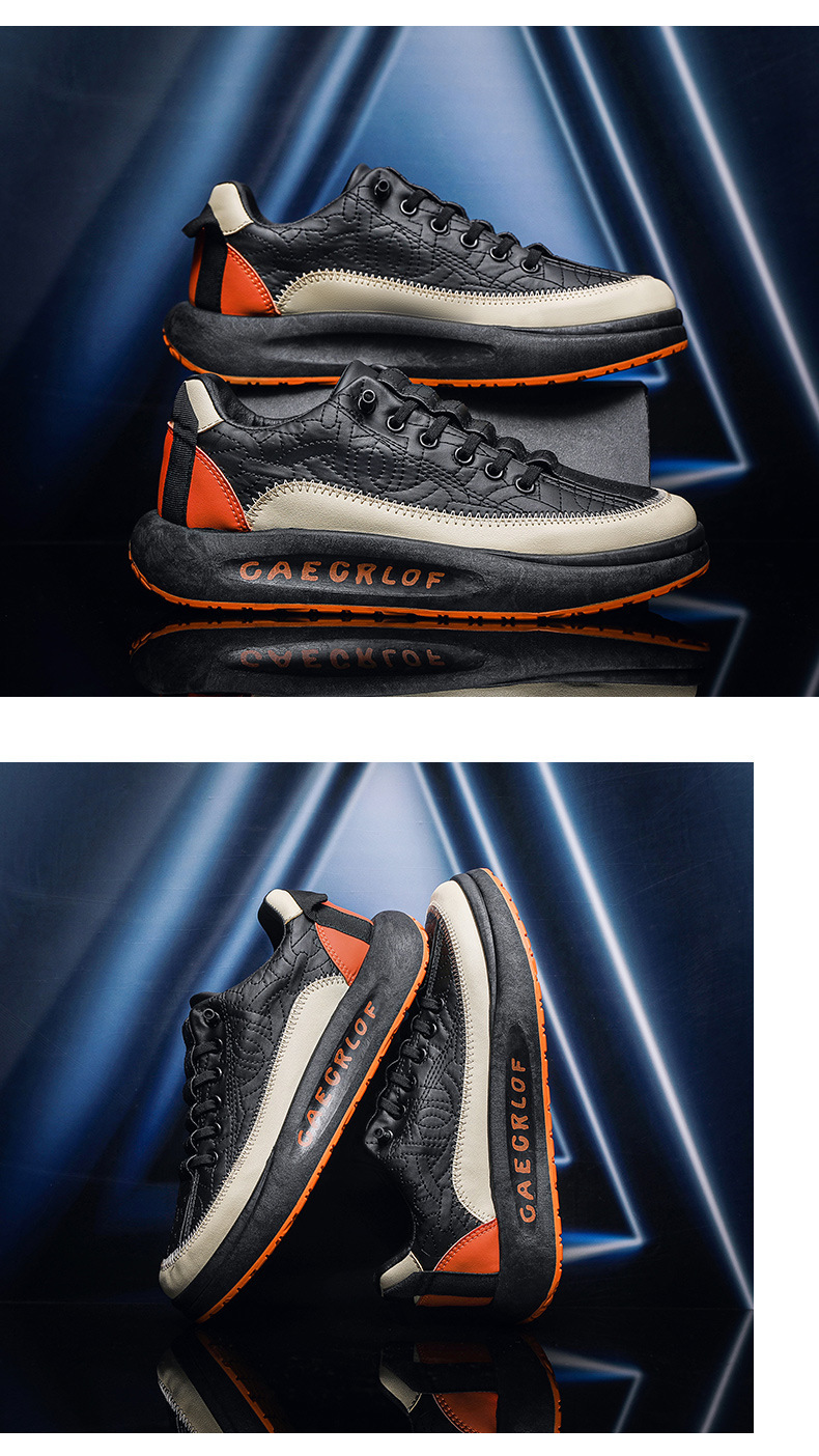 Scarpe in pelle da uomo Scarpe da tennis Scarpe da ginnastica Tessuto Supporto arco sintetico Calzature leggere resistenti allo scivolamento_voghion.com