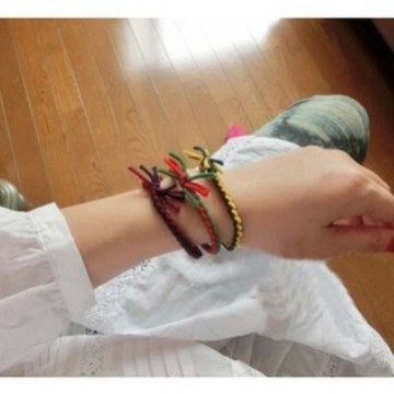 Woven children's elastic hairgrip handmade with bow