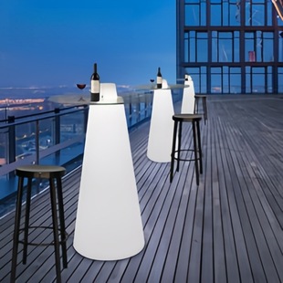 Bar Table Outdoor High Table Terrace Restaurant Cocktail Table Hotel Balcony Table Luminous Coffee Table Bar Chair