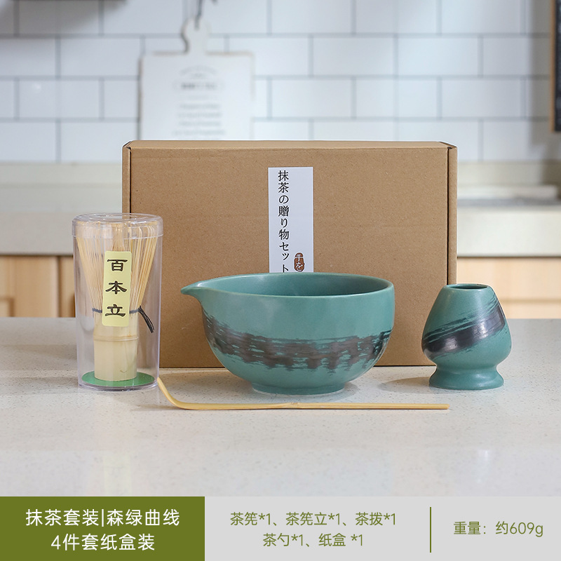 숲 녹색 곡선|상자에 4개 세트