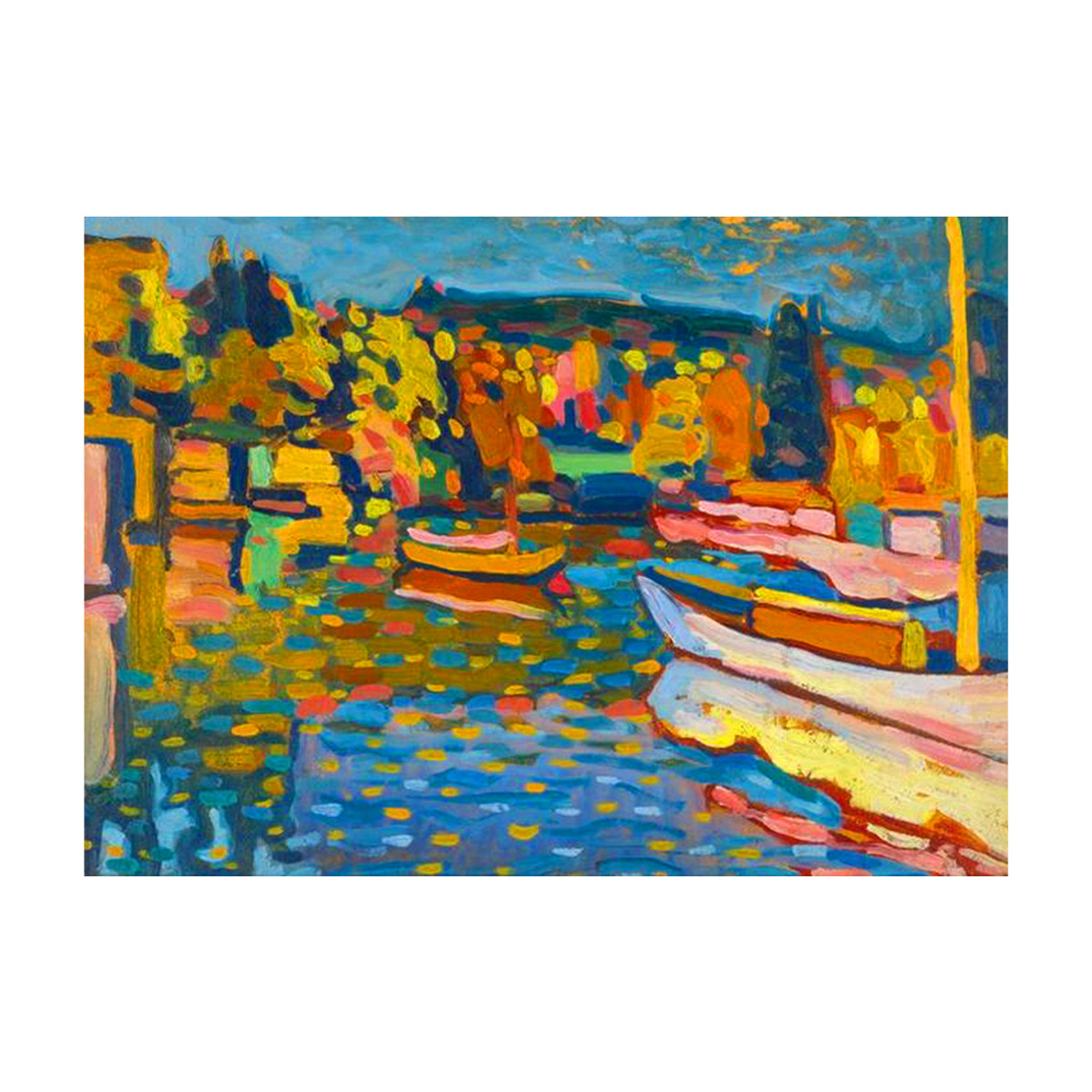 Mona Lisa Real bordado cruzado barco de otoño nuevo estilo de pintura al óleo estilo europeo simple decoración moderna bordado a mano