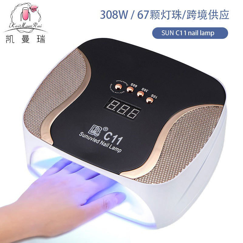 Lámpara de manicura de diamante 308W de alta potencia de manicura horneada UV luz de terapia de luz de velocidad de pegamento de manicura seco máquina de terapia de uñas transfronteriza