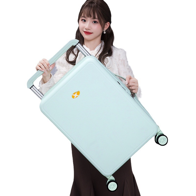 Vali nhựa PC xách tay 20 inch mở nắp trước, tay kéo rộng, có khóa mật khẩu — 53L thanh kéo rộng mở phía trước hành lý đóng gói năng lượng khổng lồ SF màu tím miễn phí vận chuyển