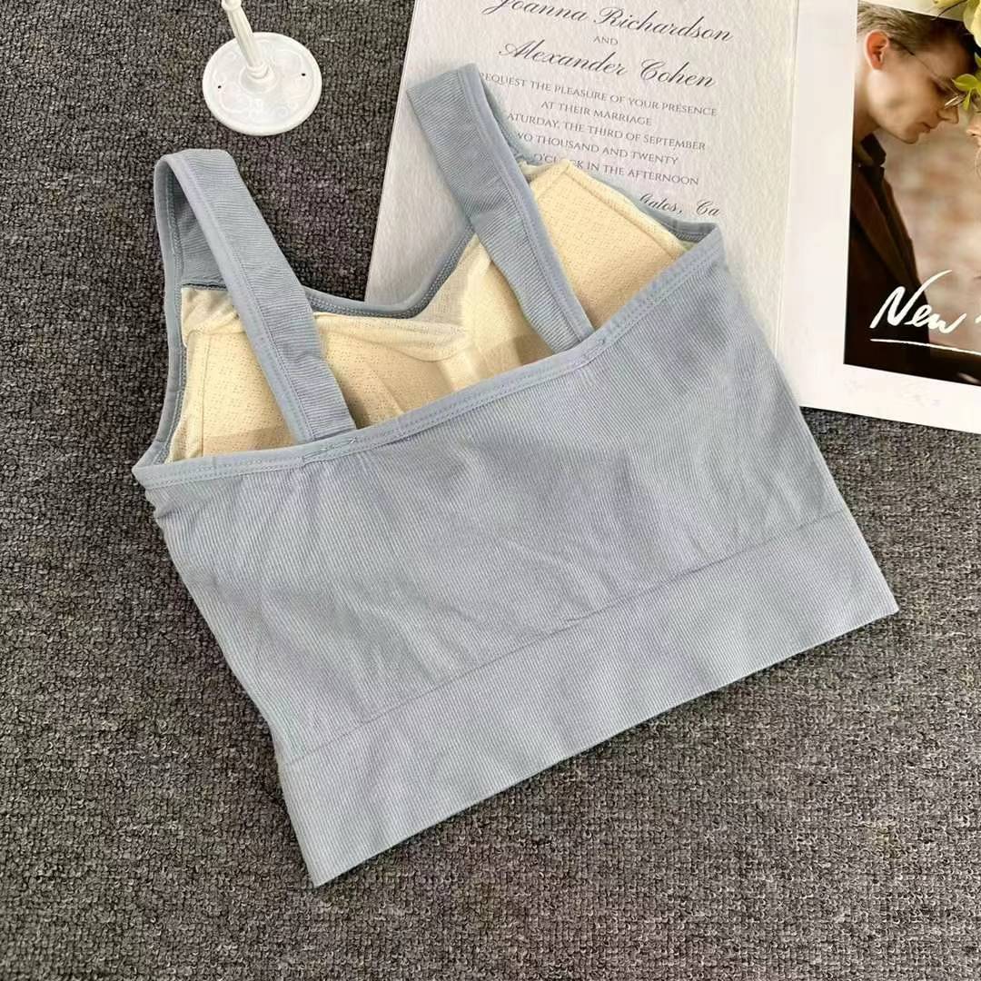Nuevo algodón largo de alta calidad chaleco de mujer sin anillo de acero bra de yoga ropa interior deportiva mujer al por mayor