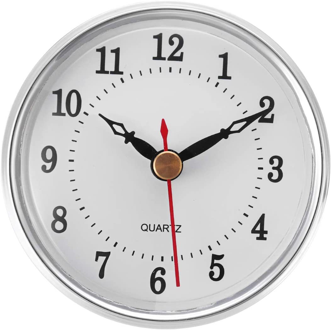 Amazon venta caliente reloj de cristal 80mm colmillos insertables artesanía con incrustaciones de reloj de cuarzo núcleo de reloj