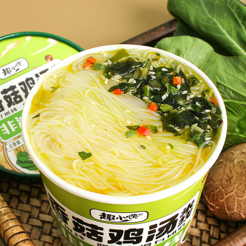 Spicy Beef Rice Noodles Bucket Instant Noodles Shiitake Chicken Soup Crossing the Bridge Rice Noodles Vermicelli Whole Carton Wholesale