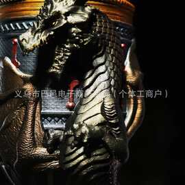跨境立体龙纹奇幻高脚杯 暗黑史诗风金属质感饮水杯