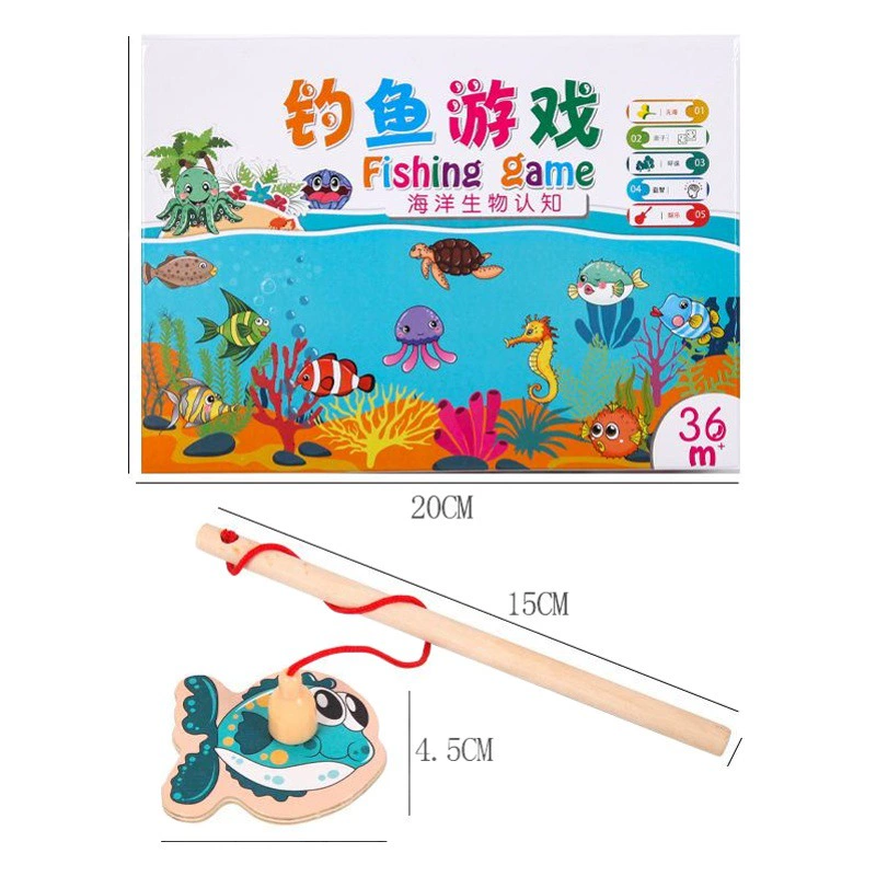 Оптовая Продажа с фабрики деревянные магнитные рыбы Маленькие дети Детские практические игры для родителей и детей материалы для детского сада рыболовные игрушки