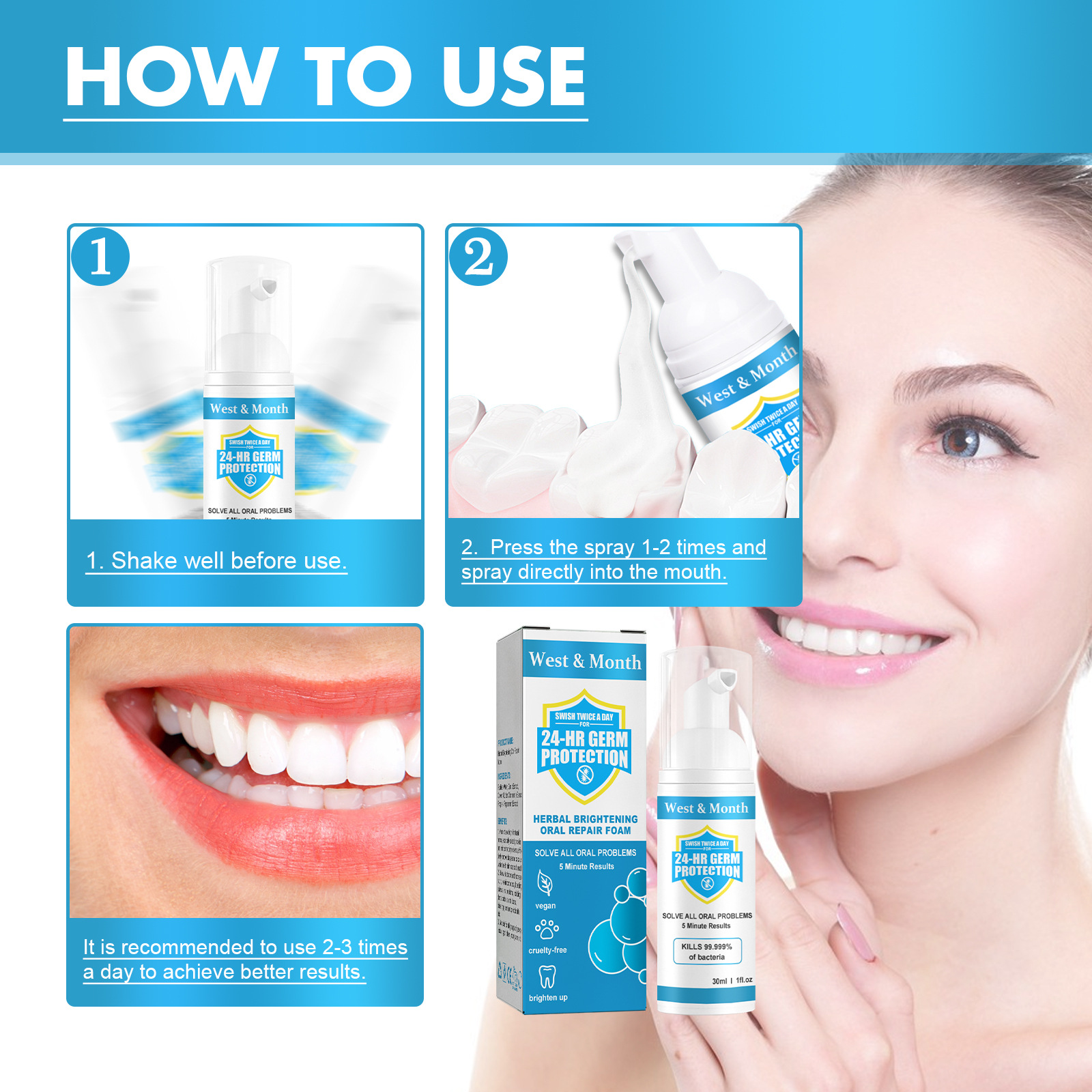 Herbal Toothpaste Mousse For Teeth Whitening And Oral Cleansing_voghion.com