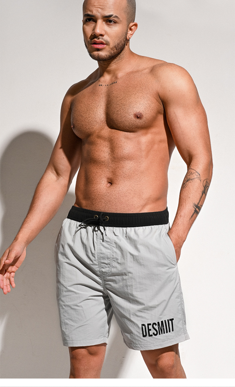 MENS SWIM TRUNKS LIGHT GRAY