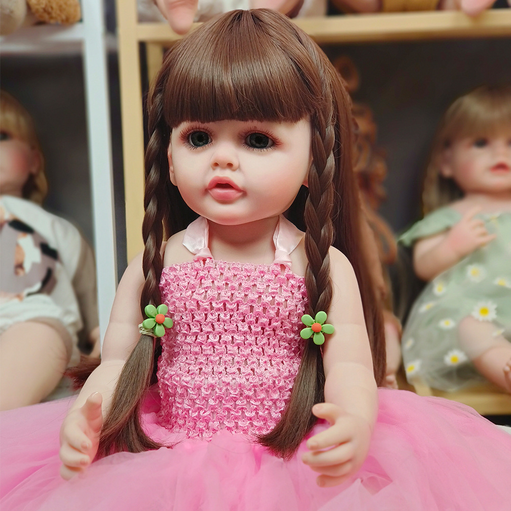 Reborn doll, realistic baby toy, 55cm, all-plastic pink modified doll, princess doll, unique and cute handmade.