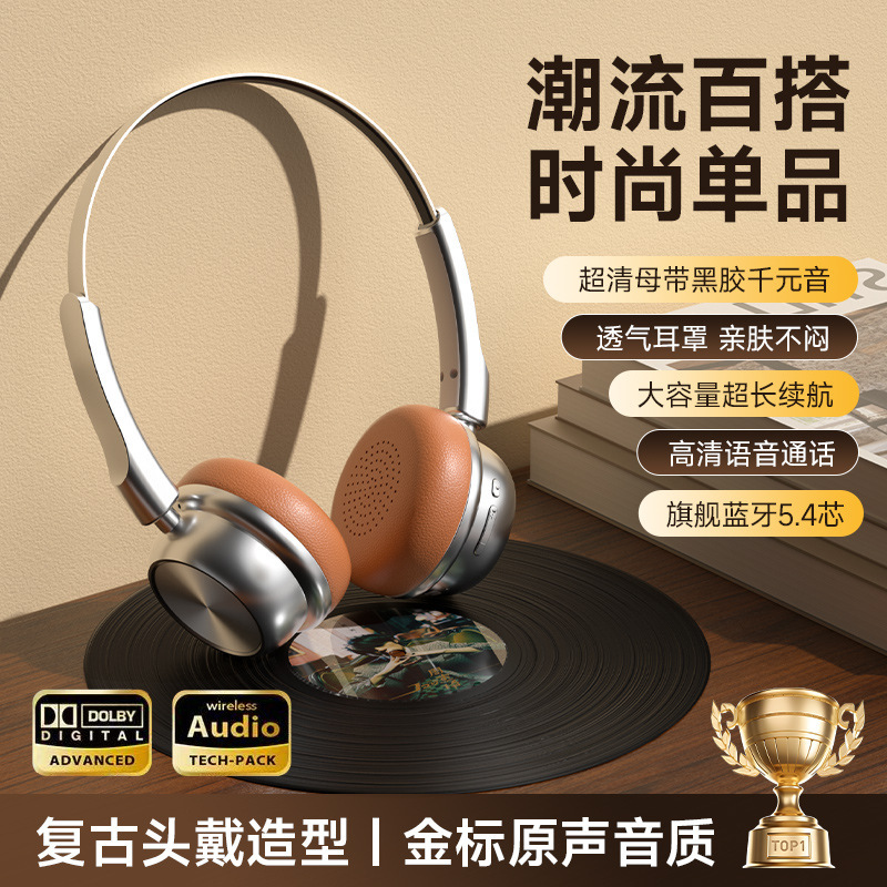 新型クロスボーダーCR-20レトロファッション美ラード金属bluetoothイヤホン5.4ヘッドセットロング航続|undefined