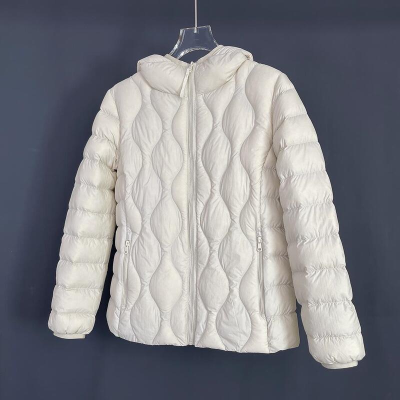 Youjia Lightweight 90 White Duck down Light Warm Hooded Women's down Jacket Autumn and Winter Slim Casual Loose Slim Warm Jacket