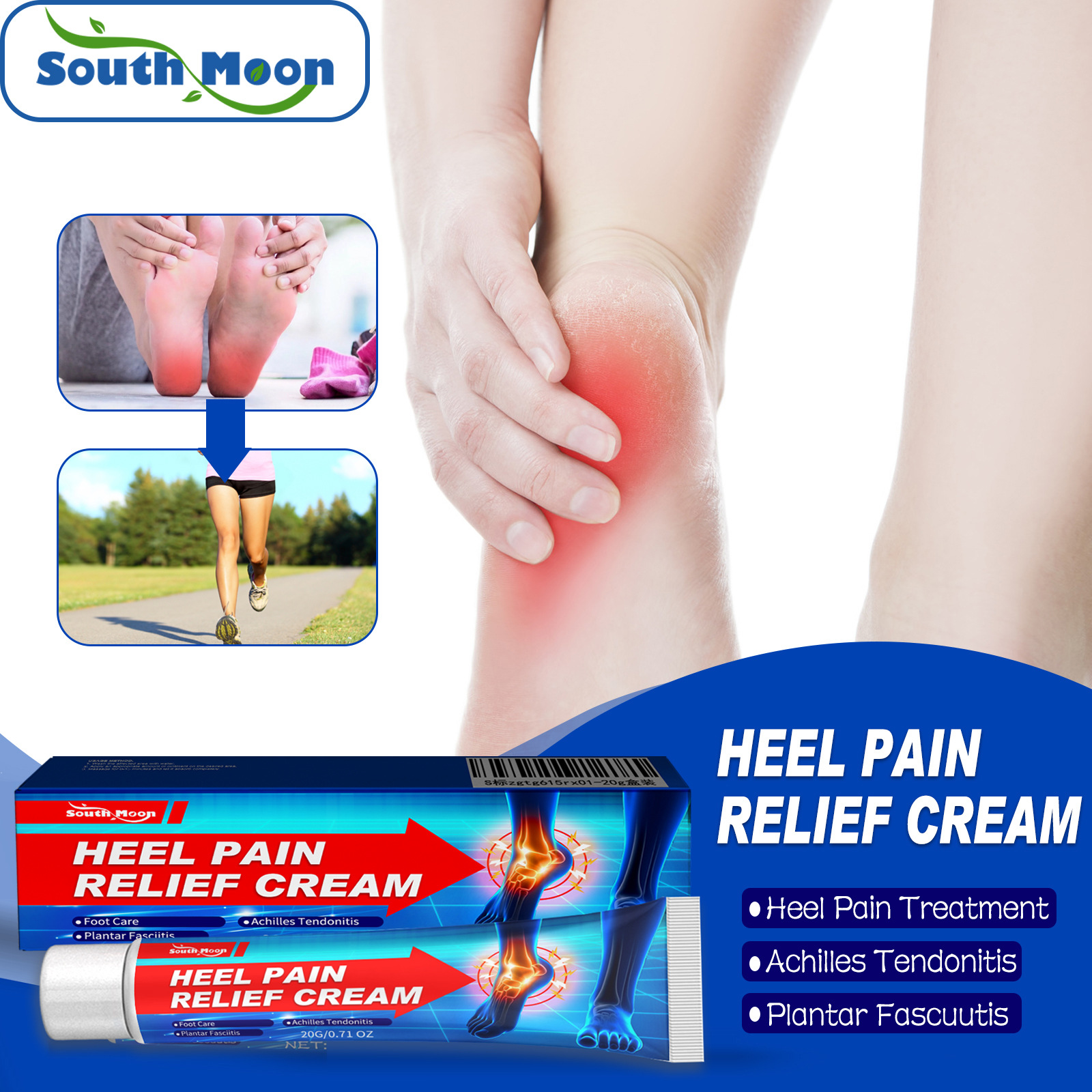 South Moon Foot Care Cream Relieves Heel Discomfort Care Massage Plaid Foot Care Cream