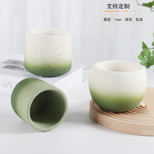 渐变色水泥材质蜡烛杯创意家居蜡烛器皿工艺品亚马逊绿色蜡烛罐