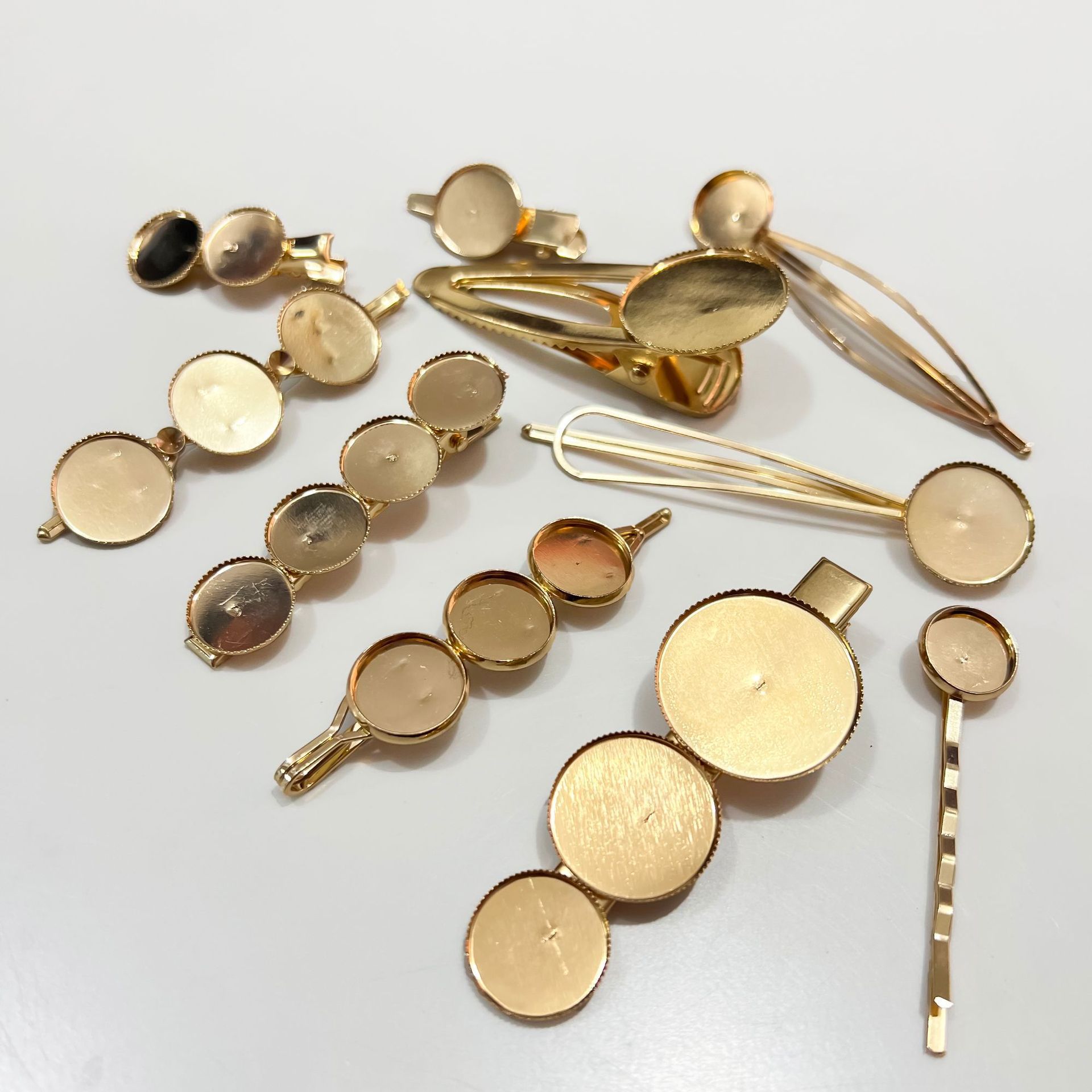 Trendy Ins Song Jin Hairpin Base DIY Gemstone Clip Duckbill Clip Multi-Specification Bobby Pin Cross-Border Hair Accessory