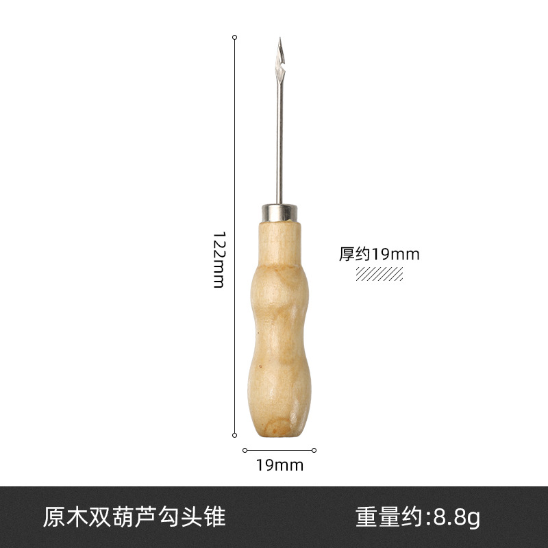 Nuevas herramientas de costura de cuero forma de calabaza mango de madera puncher herramientas hechas a mano en stock al por mayor