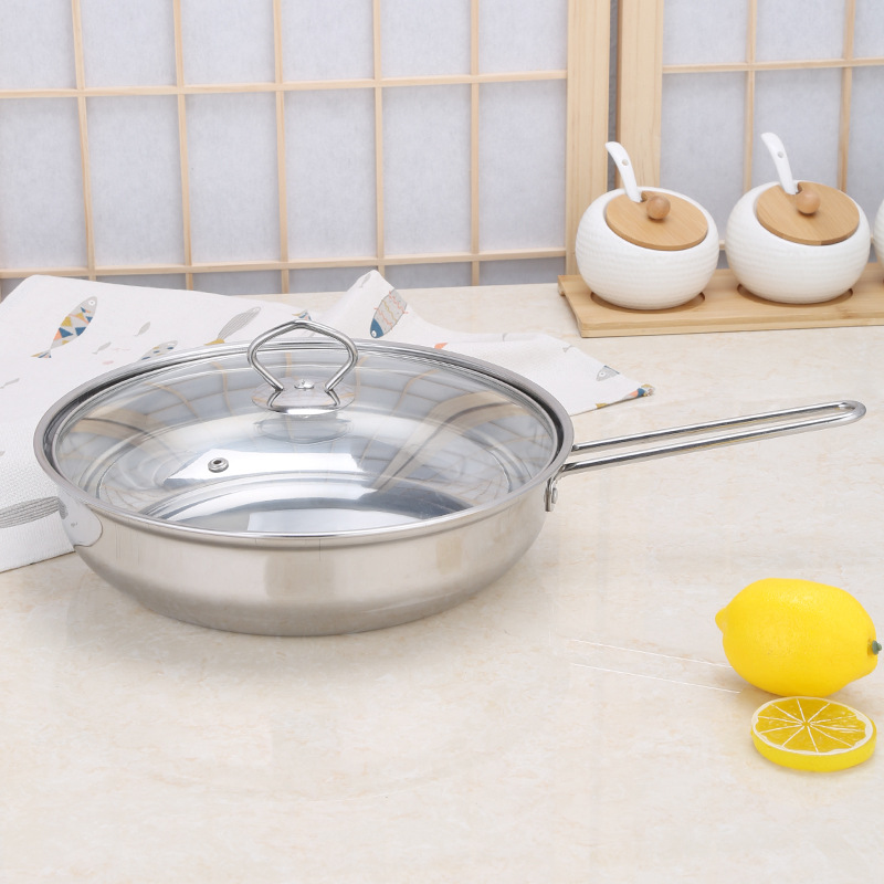 跨境不鏽鋼鍋具十八件套家用廚房套裝湯鍋16-26cm餐具組合套裝鍋
