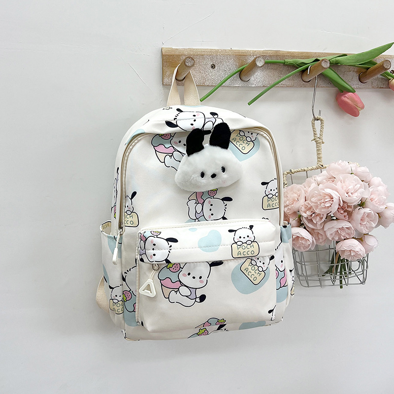 2024 nueva mochila infantil muñeca de dibujos animados bolsas de accesorios impresión mochila casual Oxford mochila guardería