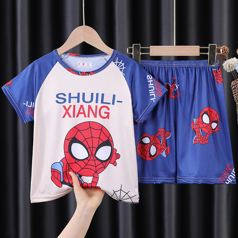 SLX pendek set tahu Spider Man / Tinggi rekomendasi 8 yard 95-110cm