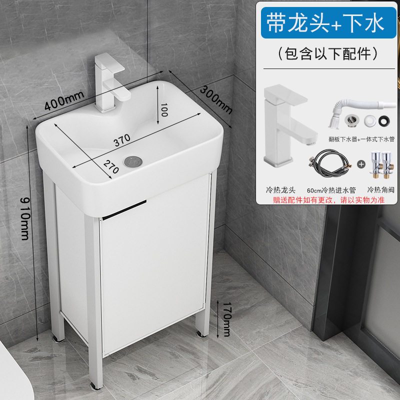 Aluminio espacio pequeño apartamento baño lavabo mueble de baño combinación suelo-pie baño lavabo mueble