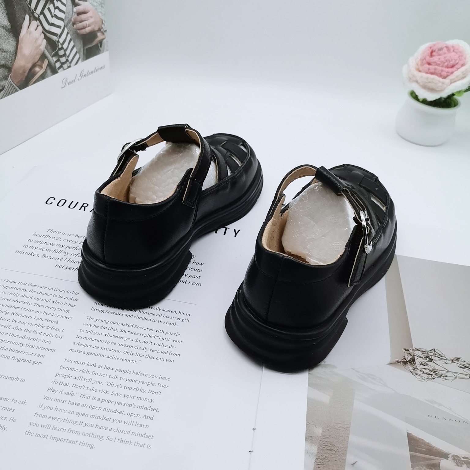 26-30 Tamaño de sandalias para niñas, zapatos de verano para niños, nuevos zapatos de verano para niñas, zapatos de cuero retro