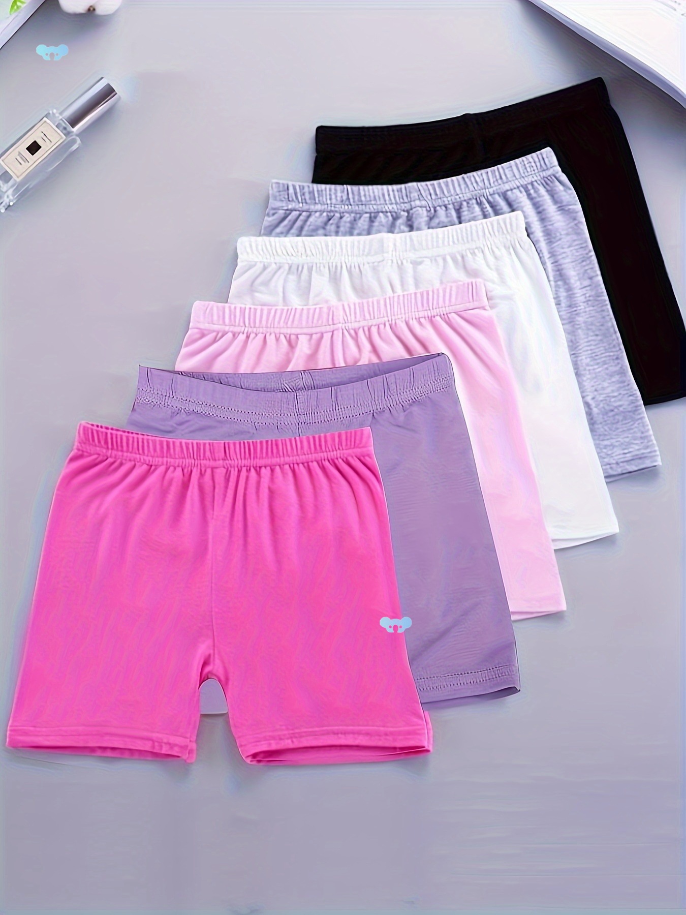 6pcs Girls Elastic Comfy Shorts Children Summer Thin Shorts