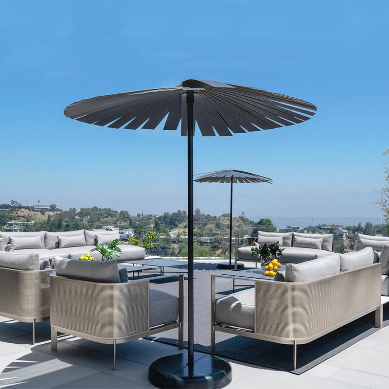 Sofá nórdico al aire libre ocio minimalista diseñador de acero inoxidable patio villa creativo impermeable muebles al aire libre