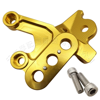 left and right footrest side: Motorcycle pedals - left-gold