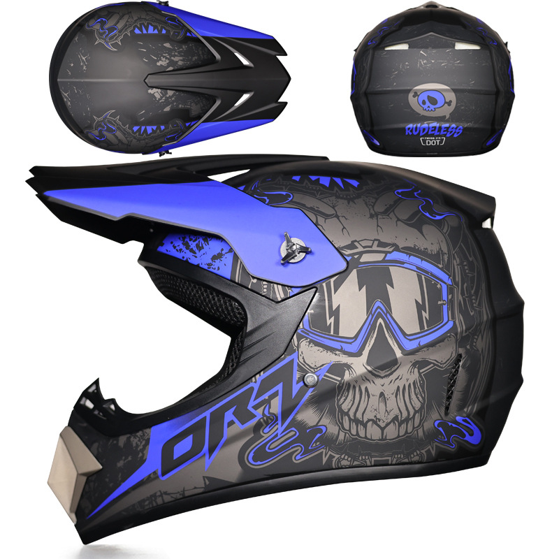 Off-Road sin casco de la motocicleta pequeño casco fuera de carretera de carreras de luz de montaña casco completo enviar gafas casco