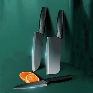 Black Blade Black Knife Kitchen Knife suit Kitchen Knife Household Combination Slicing Knife Fruit Knife Kitchen Knife Bread Knife Supplemented Food Knife