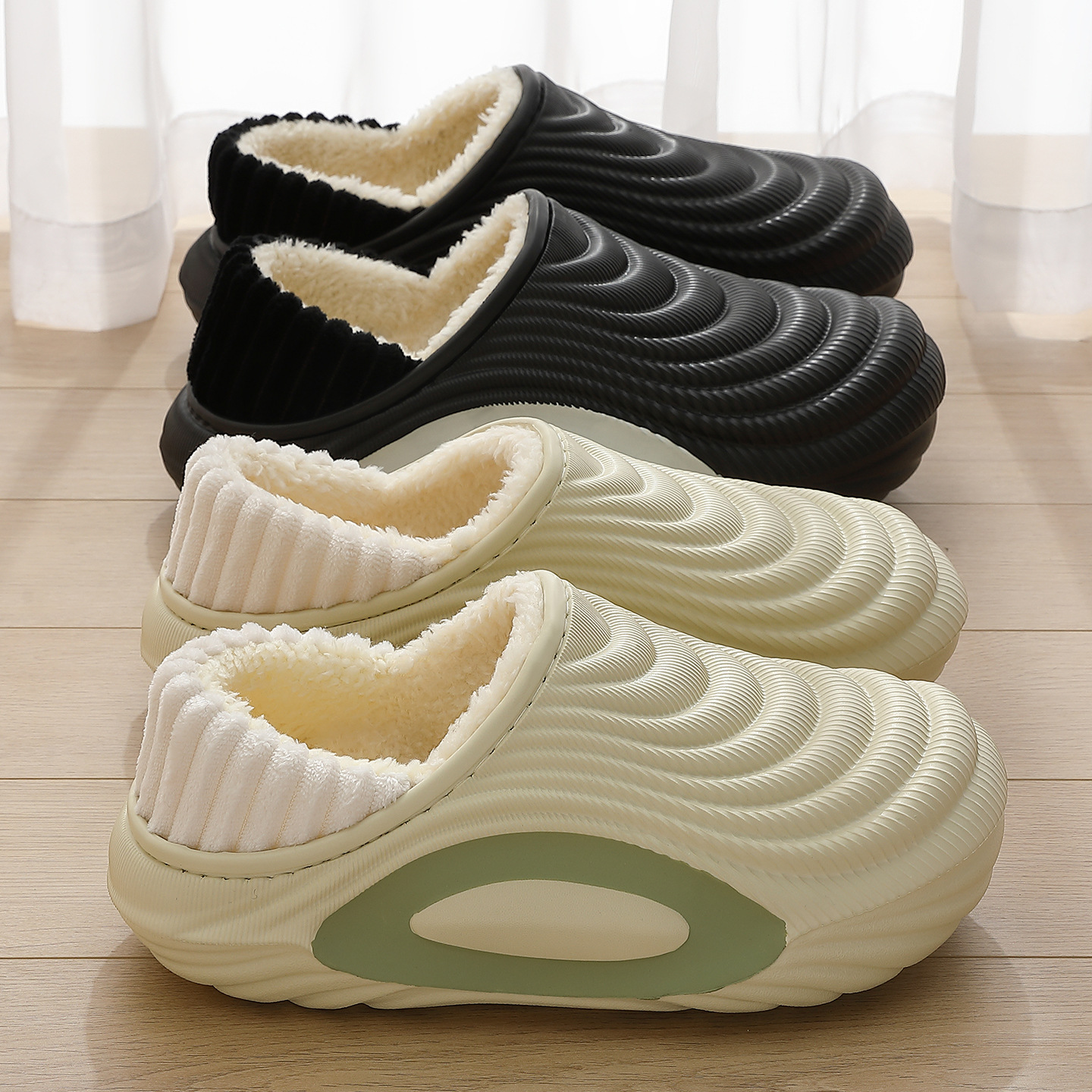 男士防水棉鞋冬季外穿软底防滑家居室内毛绒保暖包跟棉拖鞋女批发