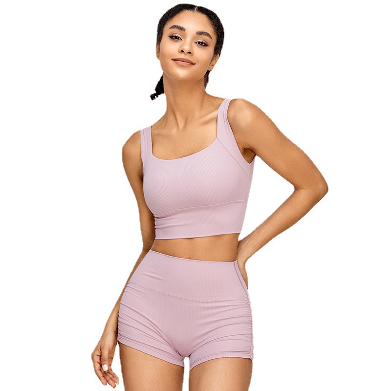 Hilo transfronterizo Chaleco de yoga empujar hacia arriba la ropa interior deportiva a prueba de golpes en forma de U belleza espalda ropa de yoga fitness Top con almohadilla en el pecho