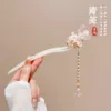Fuchsia Chinese hairpin white jade