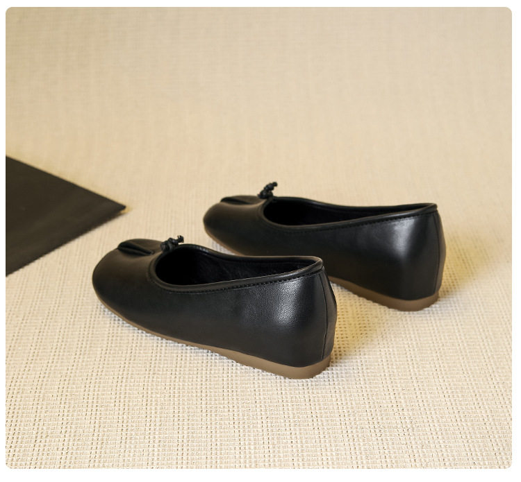Giày búp bê nữ mũi tách ngón đế dày 5 cm độn gót, da mềm, đế bằng — Màu trắng, màu đen chi tiết 27