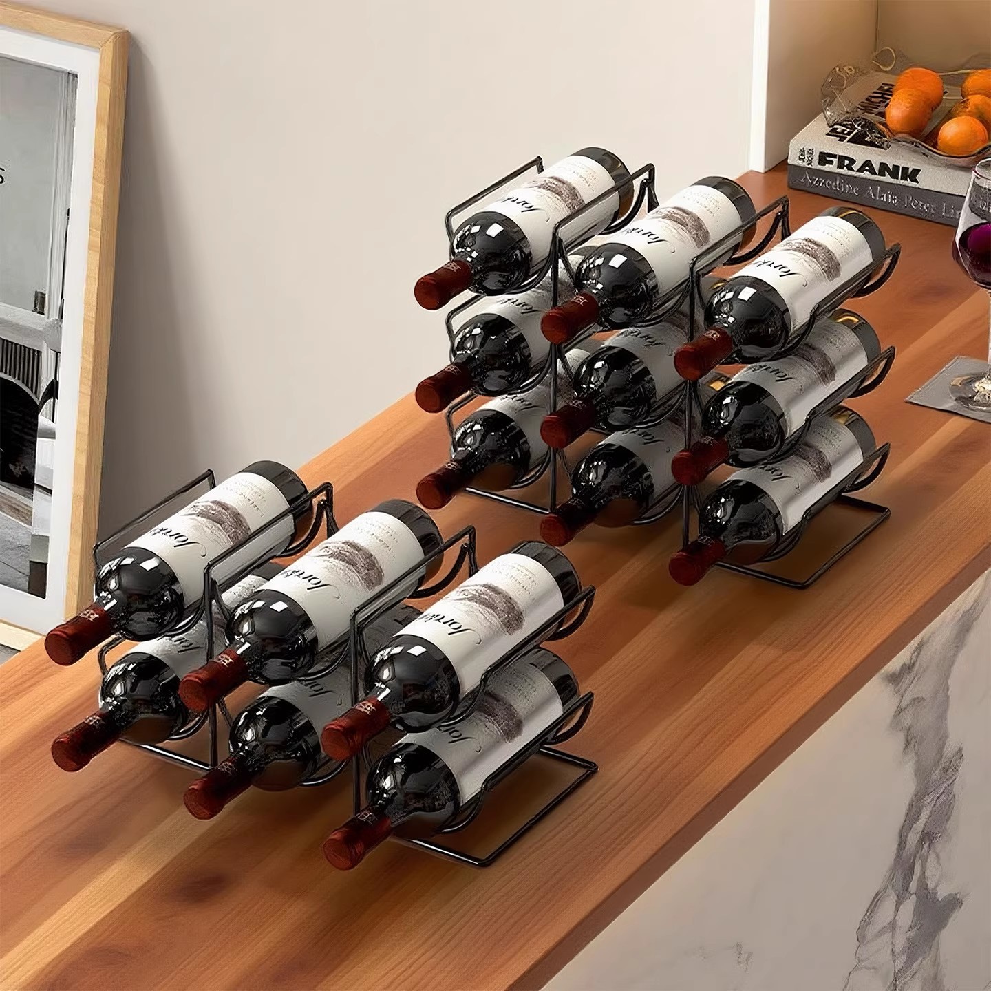 Red Wine Rack Ornaments Wine Cabinet Home Living Room Modern Accessible Luxury Wine Storage Multi-Functional Oblique Wine Rack Display Rack