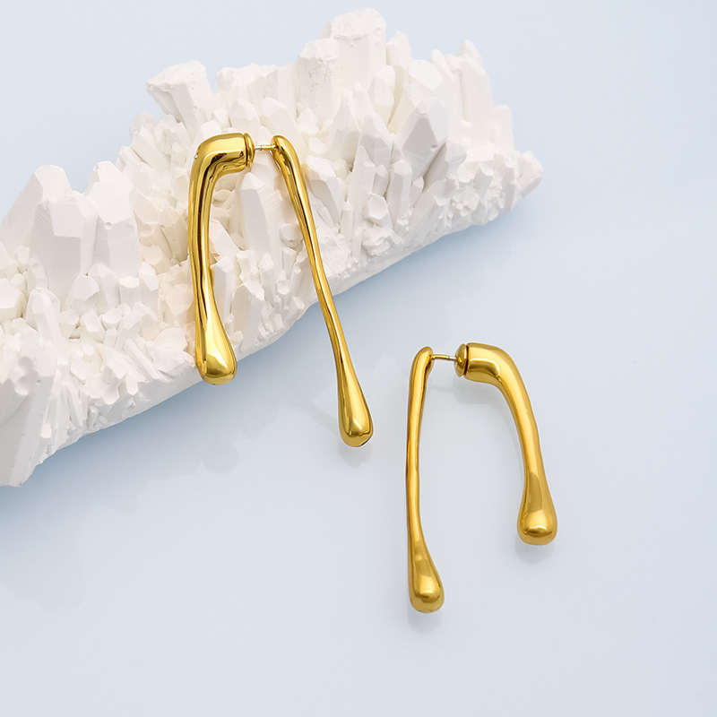 12g Weight Ear Studs Classification 1 Pair Quantity Street Occasion 1 Pair Classic Style Geometric Copper Plating 18k Gold Plated Ear Studs