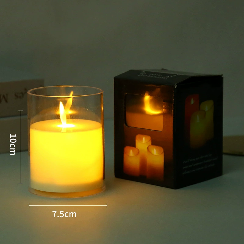 LED электронная акриловая свеча, стеклянное вечернее украшение