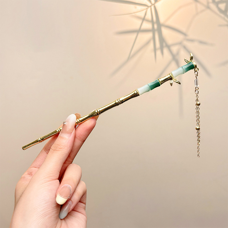 Retro simple nicho de alta estética oriental diseño de cabello de flores de frascos de estilo antiguo cabello