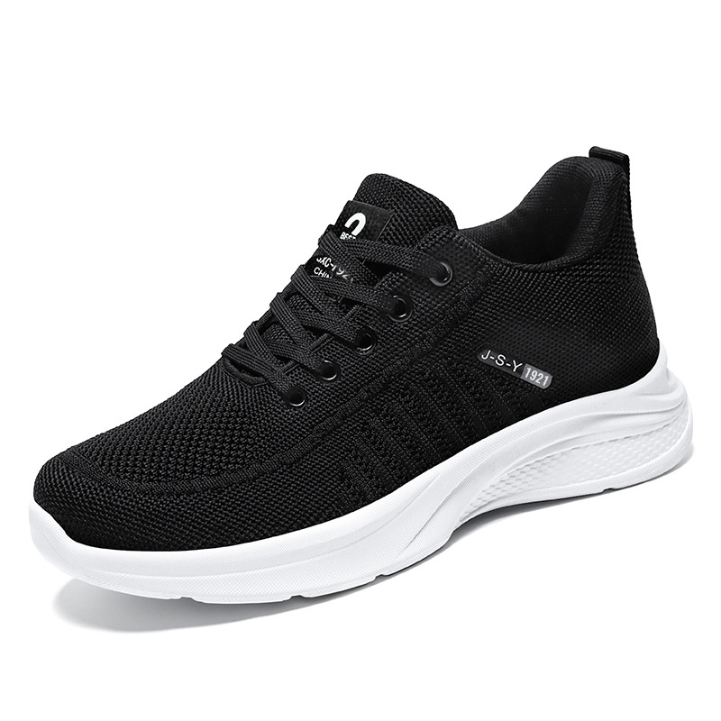 Zapatilla de deporte para hombre primavera nueva superficie de malla tejida voladora transpirable zapatos individuales generación transfronteriza Fondo suave cómodo zapatos casuales zapatos de hombre