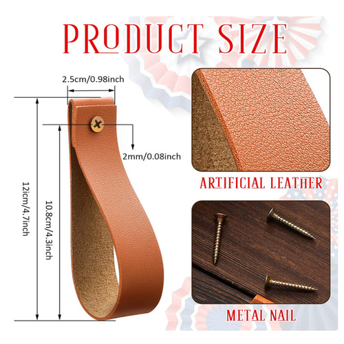 Leather wall-mounted towel rack, European cabinet door handle, children's anti-collision PU leather handle, suitcase handle