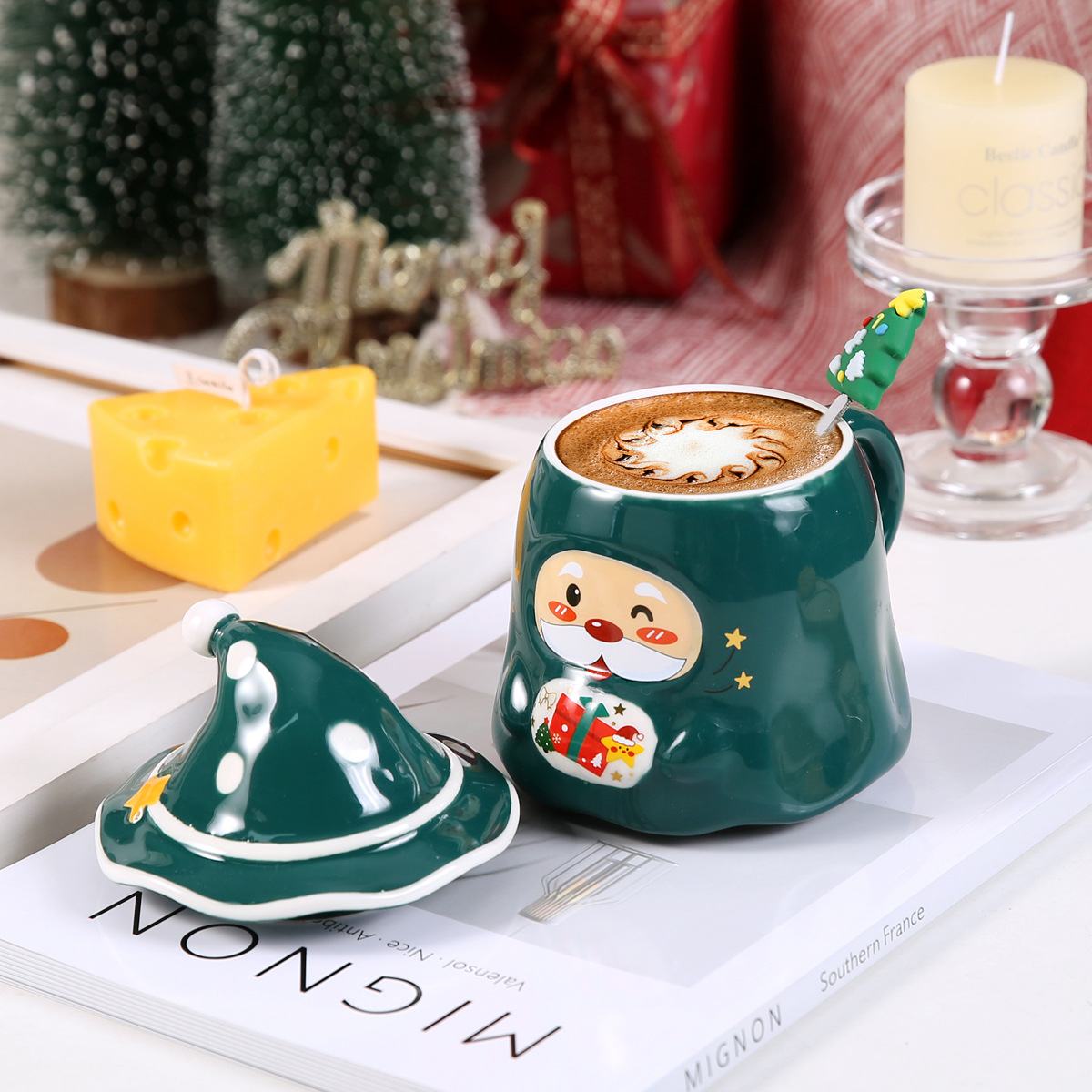 Regalos de Navidad transfronterizos dibujos animados creativos Santa Claus tazas de cerámica regalos de Navidad tazas de regalo